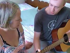 Old Lady Likes Guitar Sounds And Big Cocks